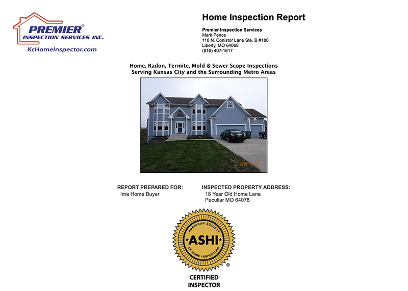 Old home inspection sample report