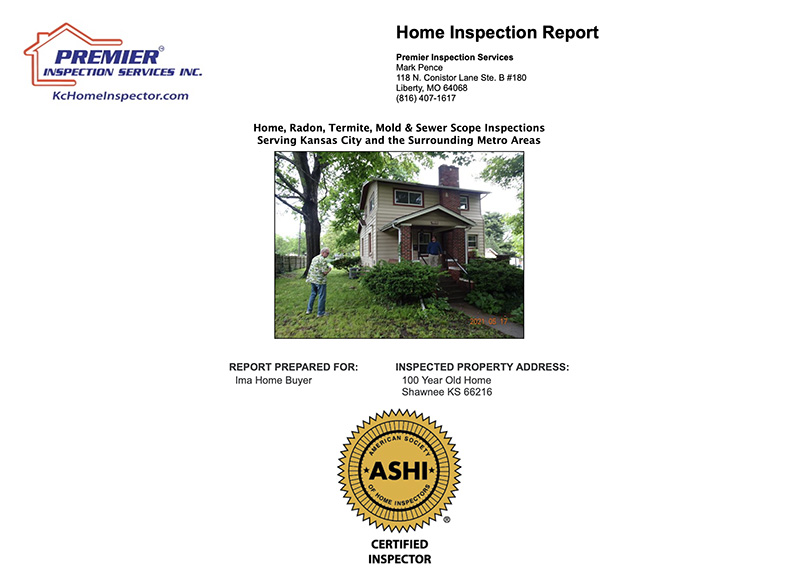 Old home inspection sample report